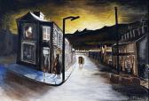 DAVIES Howell,valleys street scene at dusk with corner shop, fig,Rogers Jones & Co GB 2022-11-19