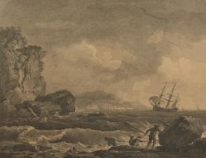 DAVIES Thomas, Major 1737-1812,A view of shipping in a continental bay,John Nicholson GB 2021-08-11