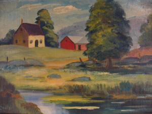 DAVIS Carl 1900-1900,Rural Landscape Scene,Litchfield US 2010-07-14
