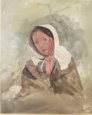 DAVIS Emma Earlenbaugh 1891,portrait of a young girl wearing a bonnet,Windibank GB 2009-03-14