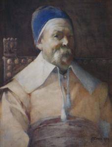DAVIS Frederick Coulson 1891,Portrait 'Study Of A Man Wearing A Blue C,Walker Barnett and Hill 2007-09-04