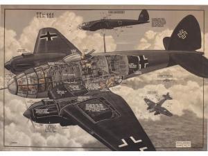 DAVIS George Horace 1881-1963,He 111 , Air Diagram,Onslows GB 2015-12-18