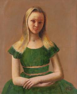 DAVIS Gladys Rockmore 1901-1967,Portrait of a Girl in a Green Dress,William Doyle US 2020-09-29