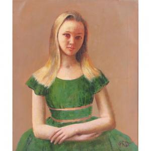 DAVIS Gladys Rockmore 1901-1967,Portrait of a Young Girl in Green,Ripley Auctions US 2022-06-04