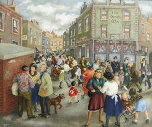 DAVIS Hilda,Busy London wartime street scene outside the Royal,1942,Burstow and Hewett 2014-03-26