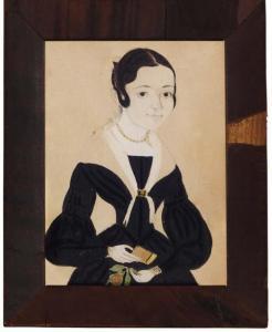 DAVIS J.A,Portrait of a Young Lady With an Orange Flower and Book,1850,Christie's GB 2007-01-18