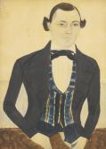 DAVIS Jane Anthony 1821-1855,PORTRAIT OF A GENTLEMAN IN A PLAID VEST,1847,Sotheby's GB 2015-01-23