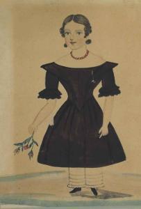 DAVIS Joseph H 1811-1865,Portrait of a Young Girl in a Black Dress,Christie's GB 2014-09-22