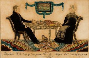 DAVIS Joseph H 1811-1865,Portrait of Jonathan and Abigail Hill,1836,Barridoff Auctions US 2024-04-13