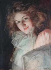 DAVIS Lucien 1860-1941,Portrait of a young woman as a pierrot,Halls GB 2021-11-28