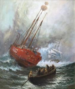 DAVIS P,Ships in rough seas,20th Century,Bellmans Fine Art Auctioneers GB 2019-05-01