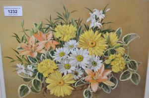 DAVIS Pamela,Still life of summer flowers - Study of daffodils ,Lawrences of Bletchingley 2022-02-01