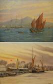 DAVIS Peter 1937,Colonial Harbour Scene with Shipping,Keys GB 2009-04-03