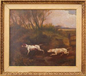 DAVIS Richard Barrett 1782-1854,pair of hunting dogs,Guyette & Schmidt US 2024-02-10