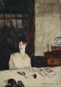 DAVIS Stuart 1892-1964,Woman at Table with Scissors,1912,Christie's GB 2024-04-18