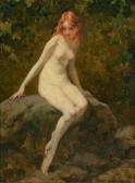 DAVIS Warren B. 1865-1928,Nymph Nude in Forest,William Doyle US 2022-11-03