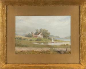 DAVIS William Moore 1829-1920,Country home on the shore,Eldred's US 2024-04-05