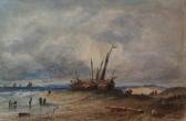 DAVISON William 1808-1870,Beached fishing vessels,Halls GB 2021-03-17