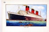 DAWES Dora L 1900-1900,Queen Mary leaving port with tugs in attendanc,Fieldings Auctioneers Limited 2010-10-23