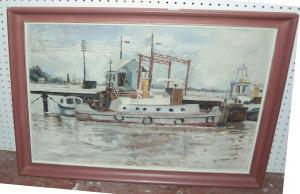 DAWORDI A.K 1900,Barge boat at docks,Dreweatts GB 2015-04-09