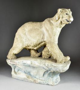 DAWS Frederick Thomas,model of a polar bear on a rocky outcrop,1934,Canterbury Auction 2023-07-29