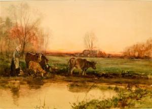 DAWSON Arthur 1858-1922,Bringing Home the Cows and Highway at Twilight,Hindman US 2017-06-22