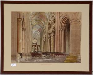 DAWSON Byron Eric 1896-1968,The Nave, Durham Cathedral,Anderson & Garland GB 2020-09-04