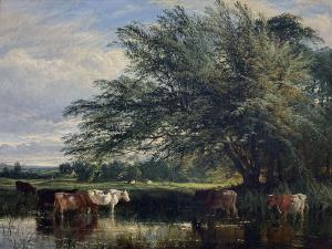 DAWSON Henry 1811-1878,Cattle Watering,1867,David Duggleby Limited GB 2024-03-15