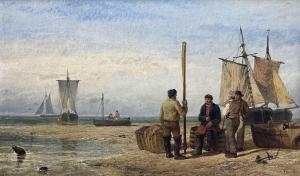 DAWSON Henry 1811-1878,Fishermen in Discussion on the Beach,1856,David Duggleby Limited 2024-03-15