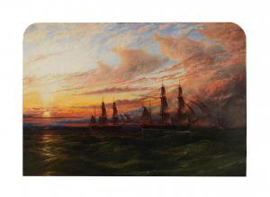 DAWSON Henry 1811-1878,Shipping at sunset,1840,Bonhams GB 2024-04-24