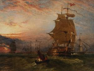 DAWSON Henry Thomas 1841-1896,HMS Britannia leaving the fleet anchorage with oth,Bonhams 2024-04-24