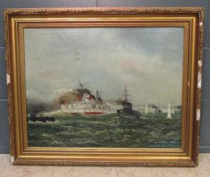 DAWSON Montague 1890-1973,Warships Opening Fire,1890,Cheffins GB 2017-01-05