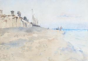 DAWSON Nelson Ethelred 1859-1941,beach scene Walberswick,1893,Burstow and Hewett GB 2023-01-25