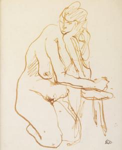 DAWSON Robert 1940-1991,Nude Kneeling,Adams IE 2006-03-21