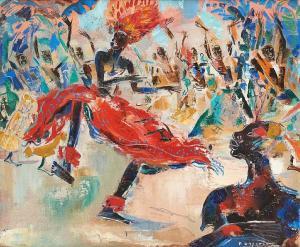 DAXHELET Paul 1905-1993,La danse rituelle (africaniste),Horta BE 2018-10-15