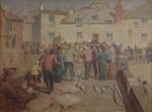 DAY William Cave 1862-1924,Fish sale on the slipway, St. Ives.,David Lay GB 2008-07-31
