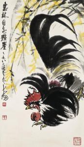 DAYU CHEN 1912-2001,Rooster Scroll,1980,Christie's GB 2022-12-02