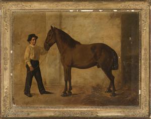 DE AGUILAR Alonso 1800,Joven y caballo en el establo,Balclis ES 2015-10-21