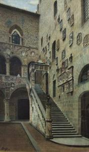 DE ANGELIS Angelo 1800-1900,View of the staircase and wall of ,19th-20th century,Canterbury Auction 2008-06-17