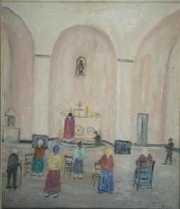 DE ANGELIS Luigi 1883-1966,Chiesa,1965,Vincent Casa d'Aste IT 2024-11-23