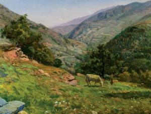 DE AVENDANO Serafin 1838-1916,Vacas pastando en la montaña,Duran Subastas ES 2020-07-23