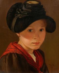 de BACKER François J. 1812-1872,Portrait of a Valais girl,Galerie Koller CH 2022-07-01