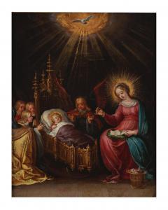 de BAELLIEUR Cornelis I 1607-1671,L'adoration de l'Enfant Jésus,Cornette de Saint Cyr FR 2023-04-19