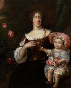 de BAEN Jan 1633-1702,An Elegant Mother with her Young Child,1675,William Doyle US 2021-11-09