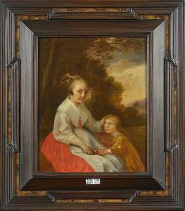 de BAEN Jan 1633-1702,Portrait d\’enfants sur fond de paysage,VanDerKindere BE 2021-05-19
