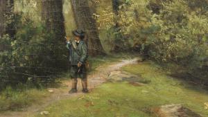 de BAERDEMAECKER Felix 1836-1878,Man on a forest path,Burchard US 2013-05-19
