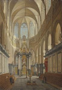 de BAETS Angelus 1793-1855,The choir of the Saint Bavo Cathedral, Ghent,1831,Christie's 2009-06-04