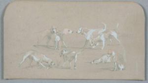 de BALLEROY Albert 1828-1873,Etude de chiens de meute,Bailleul Nentas FR 2008-05-18