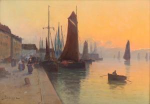 de Bastien Beaupré 1800-1900,Port de pêche animé,Art Richelieu FR 2015-12-06