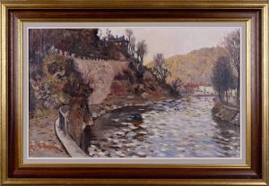 DE BAUGNIES Rene 1869-1962,Paysage avec rivière - Paysage enneigé,Galerie Moderne BE 2022-11-14